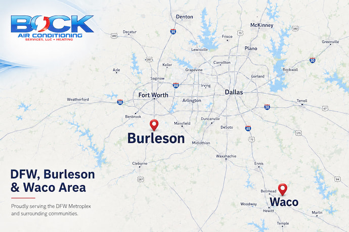 Bock Air Conditioning Service Area Map