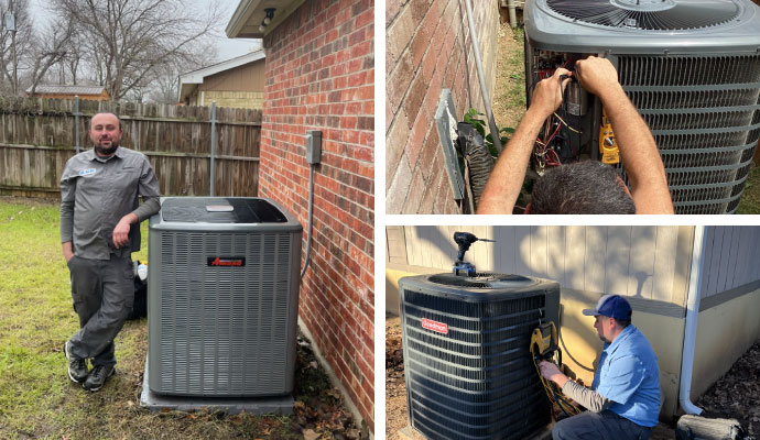 Collage of AC repair and HVAC maintenance services