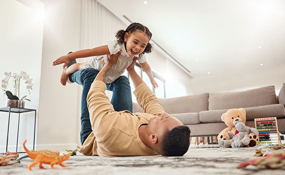 family enjoying good air quality inside a room