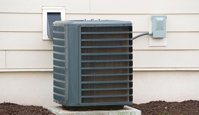 Residential HVAC system installed outdoor