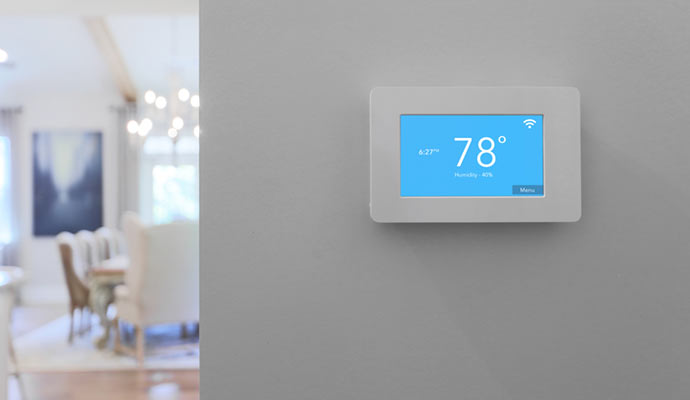 New thermostat installed to replace an old unit